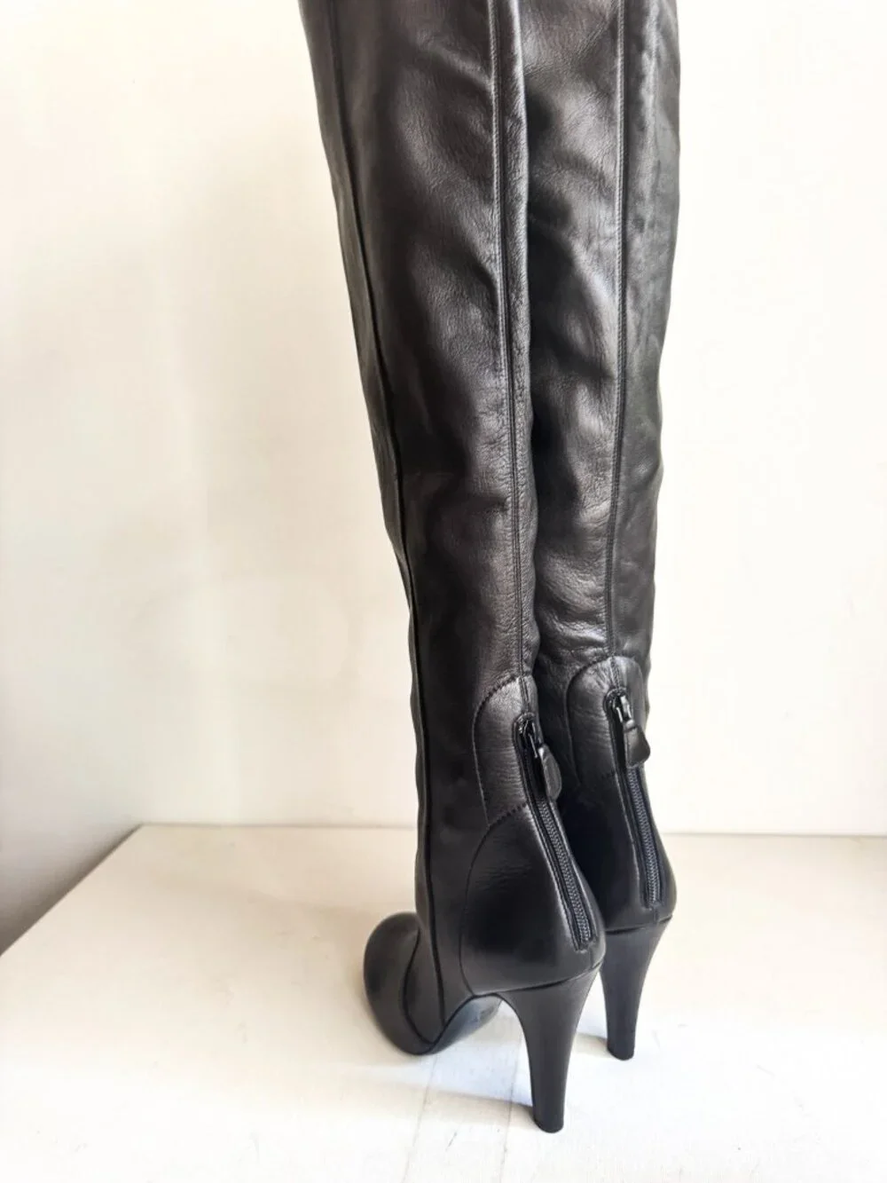 Laurence Dacade Paris Black leather Over the knee Boots 39.5